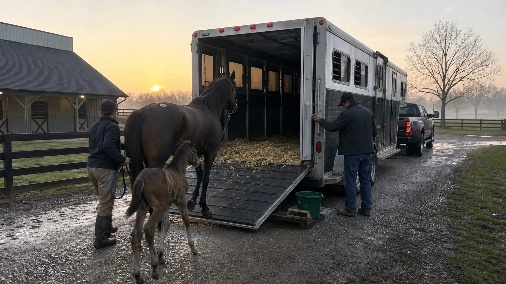 Mare & foal transport horse transport