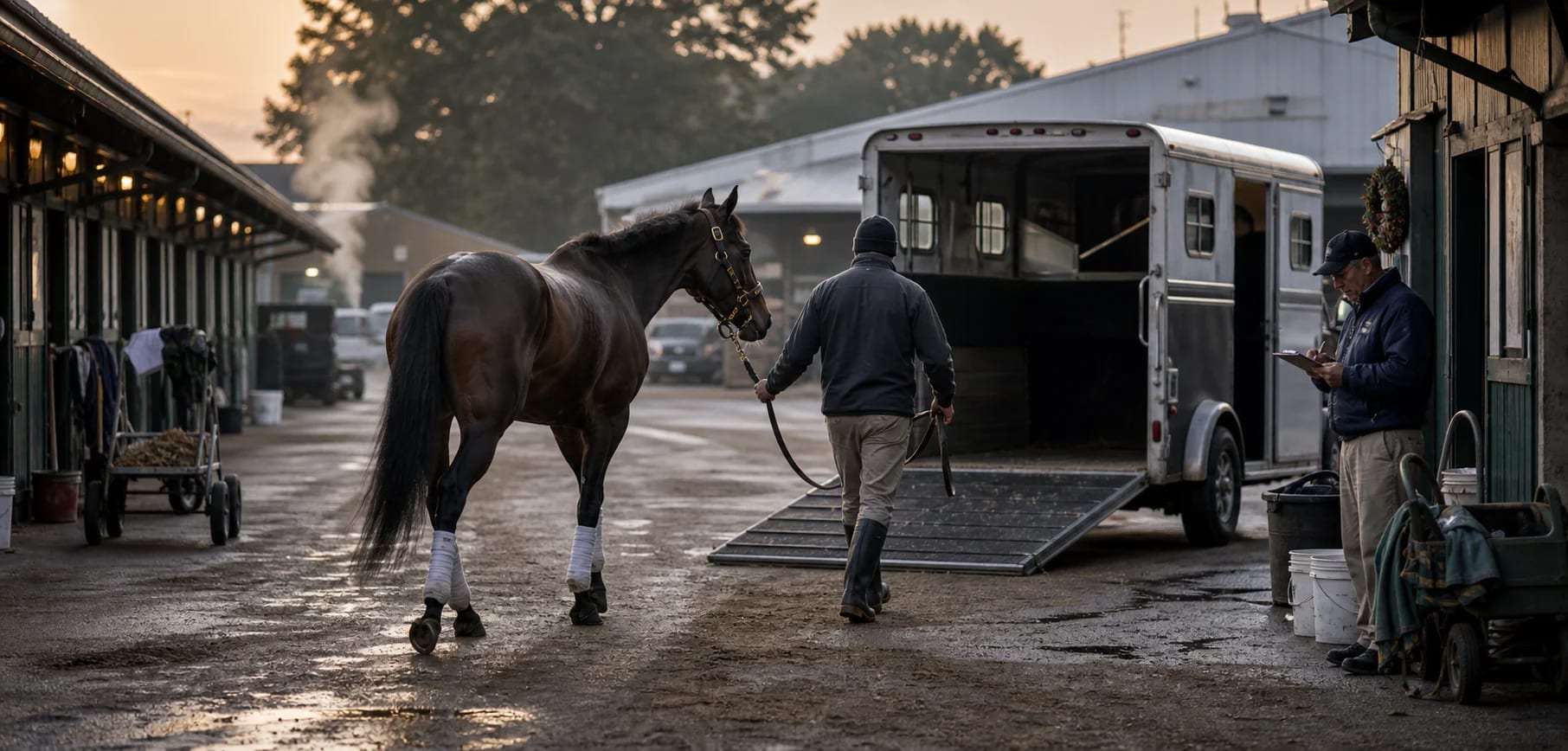 Thoroughbred and racehorse transport horse transport