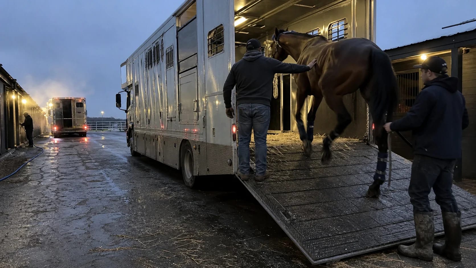 Thoroughbred and racehorse transport horse transport